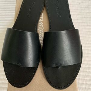 NIB Madewell The Boardwalk Post Slide Sandals in True Black